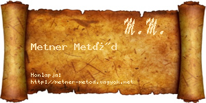 Metner Metód névjegykártya